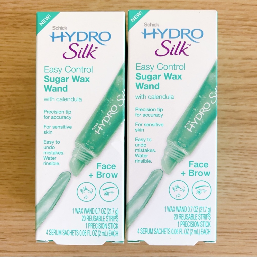 Lot of 2 Schick Hydro Silk Easy Control Sugar Wax Wand for Face + Brow